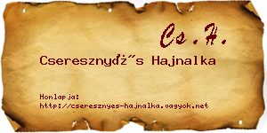 Cseresznyés Hajnalka névjegykártya